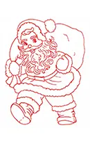 December - Santa - Free Redwork Pattern