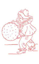 July - Little Perriot - Free Redwork Pattern