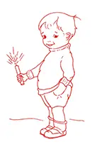 July - UhOh - Free Redwork Pattern