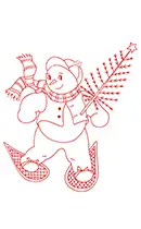 Snowman - Free Redwork Pattern