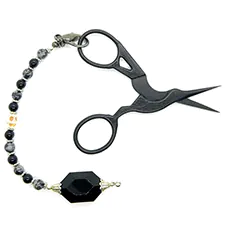 Iridescent Rainbow Scissors and Iridescent Blues Fob
