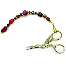 Fiber Arts Scissors with Aqua Glass Scissor Fob