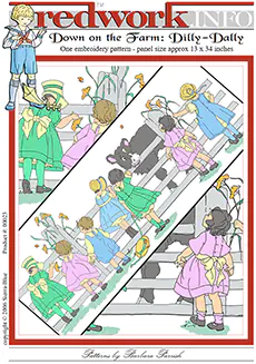 Down on the Farm: Dilly-Dally - One Pattern, Panel size 34 X 13 inches